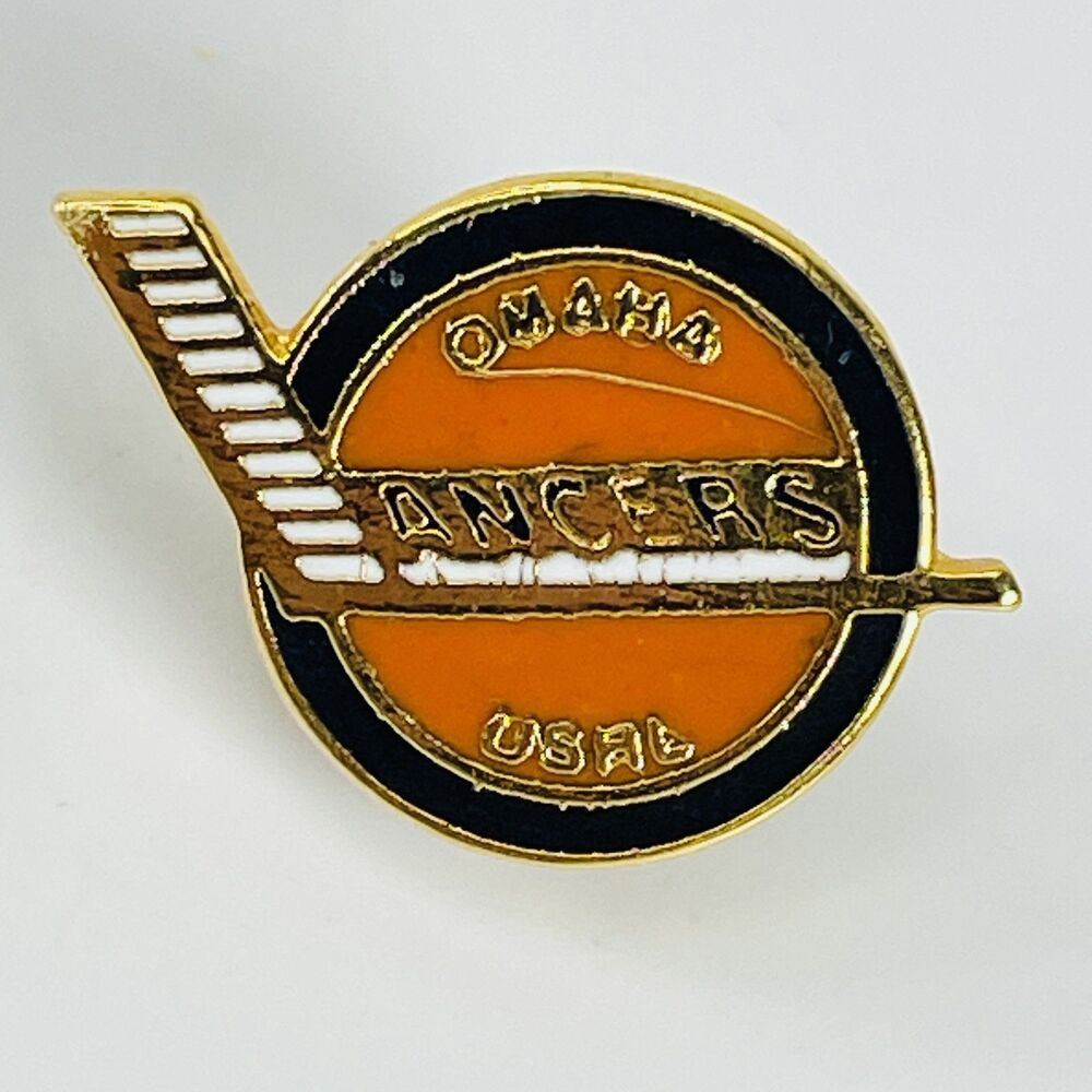 VTG Omaha Lancers Logo USHL Ice Hockey Pinback Hat Lapel Pin Collectible